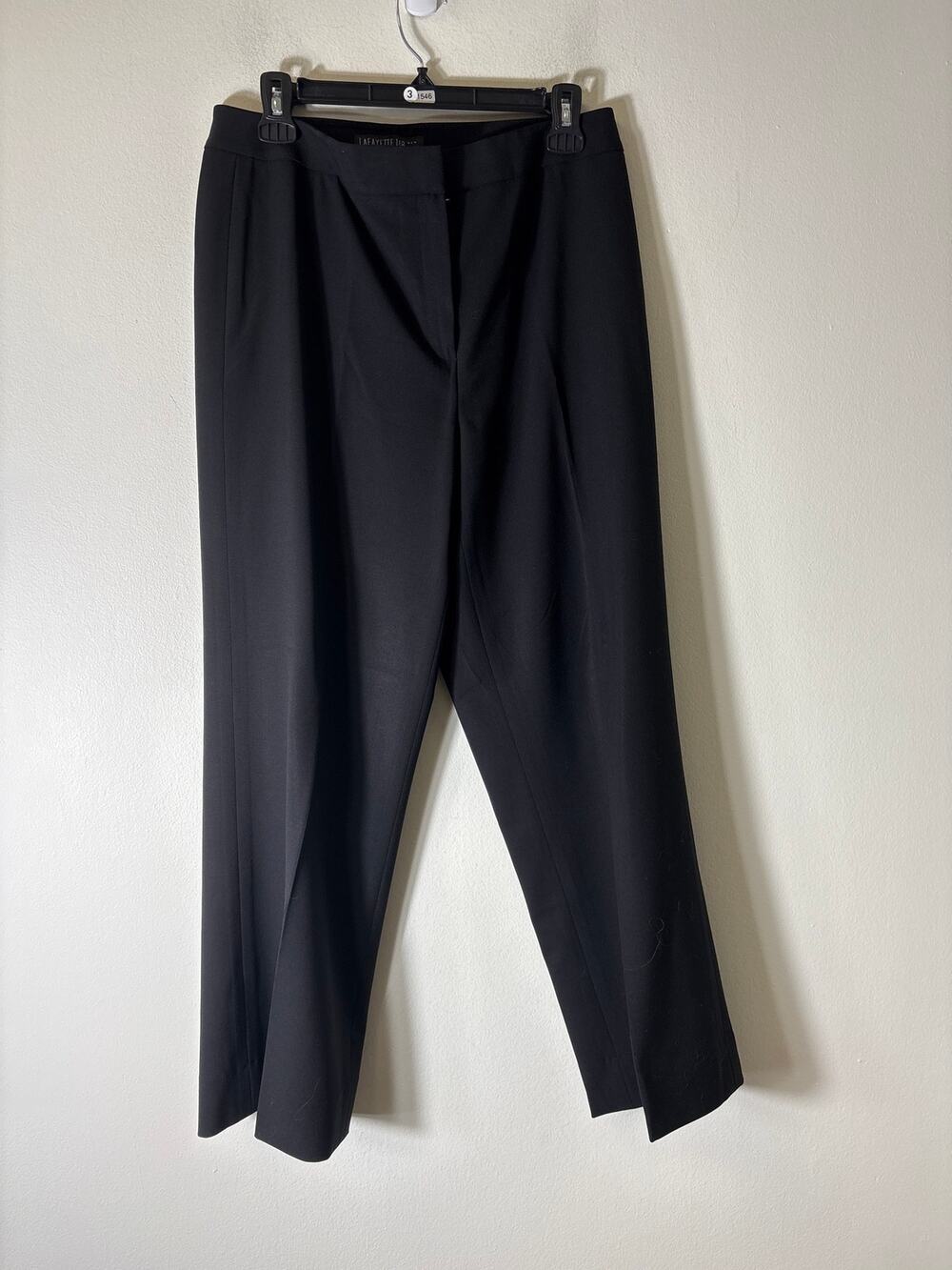 Lafayette 148 Black Flat Front Slacks Sz 10